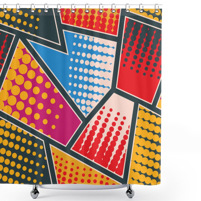 Personality  Seamless Pattern For A Superhero In A Pop Art Style Shower Curtains