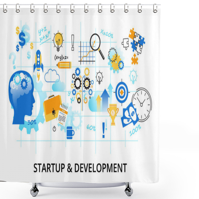 Personality  Concept Of Startup & Development Shower Curtains