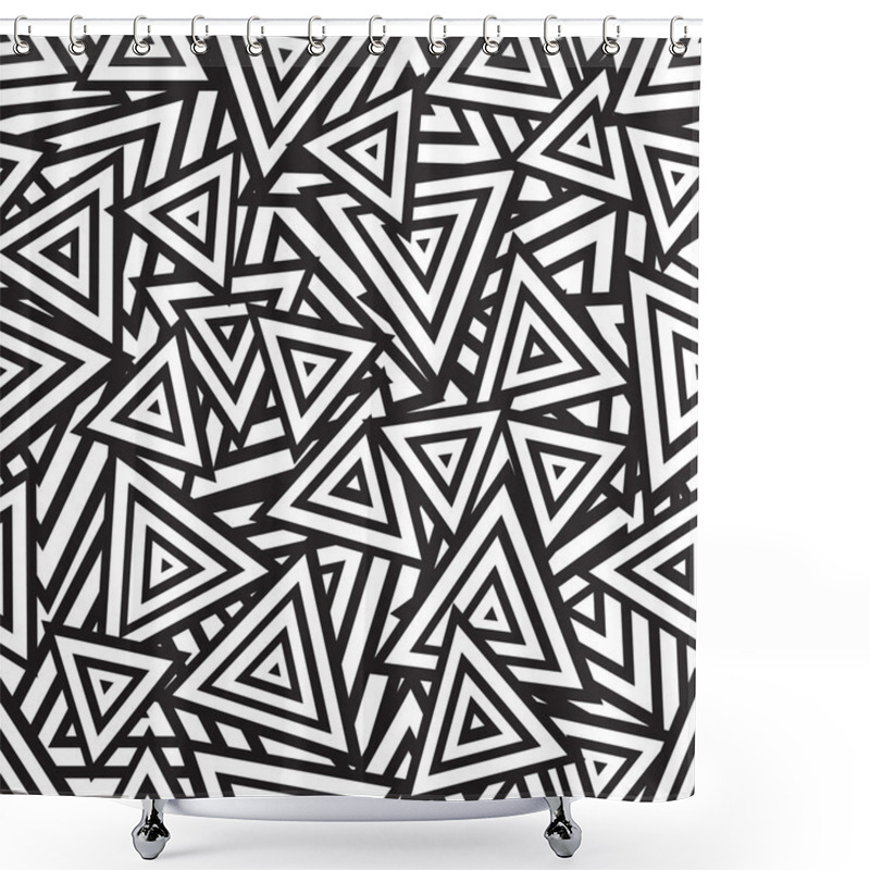 Personality  Abstract Black And White Seamless Pattern. Vector Shower Curtains