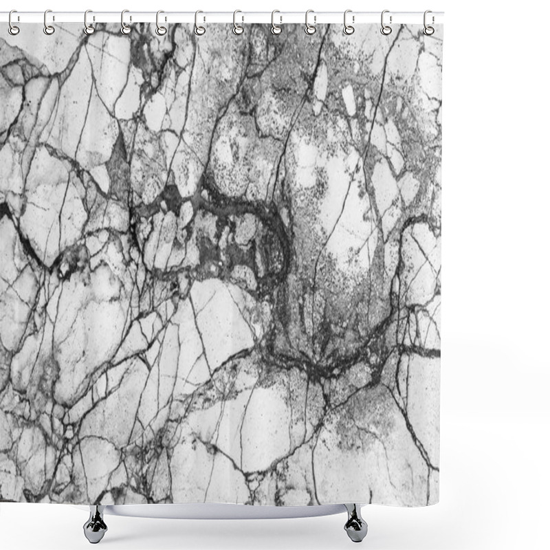 Personality  Texture Of Stone Wall In Black And White Tone Shower Curtains