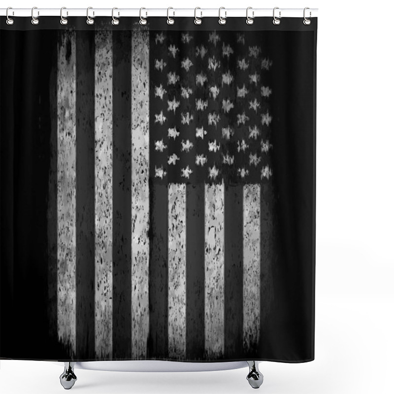 Personality  American Grunge Flag. An American Grunge Flag For A Background O Shower Curtains