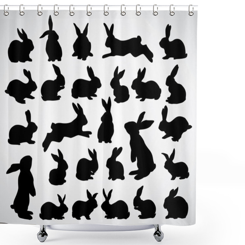 Personality  Rabbit Silhouettes Shower Curtains