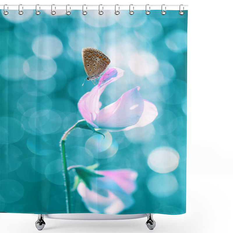 Personality  Butterfly On The Flower Shower Curtains