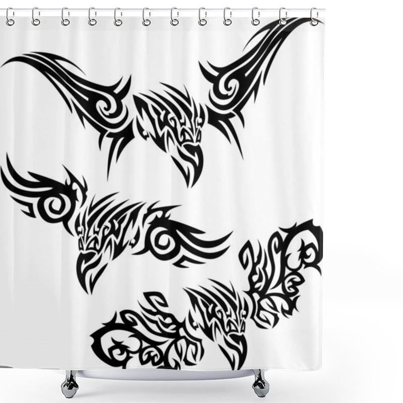 Personality  Tattoos Birds Of Prey Shower Curtains