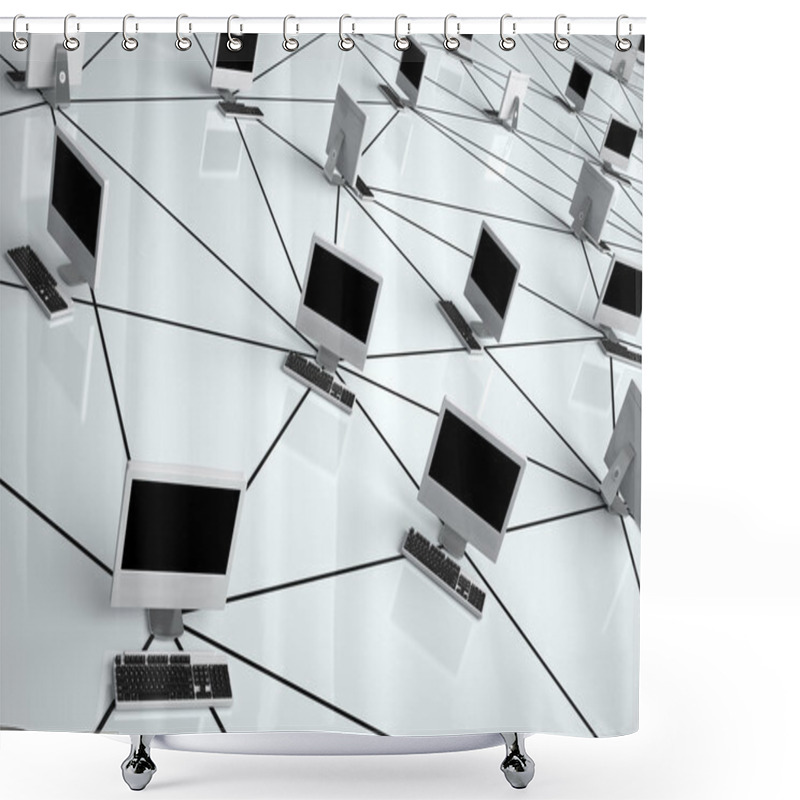 Personality  Computer Network Shower Curtains