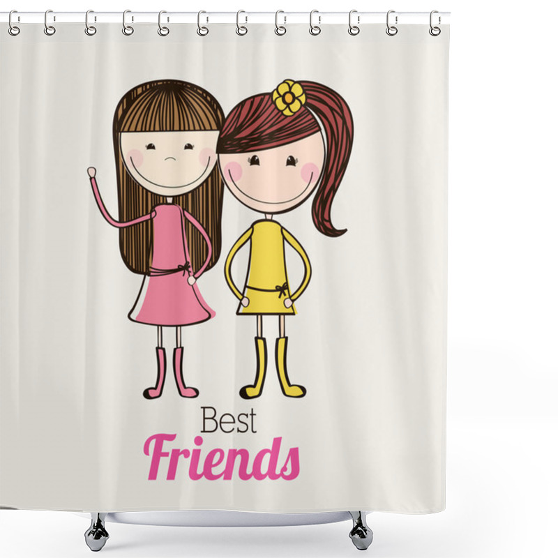 Personality  Best Friends Design  Shower Curtains