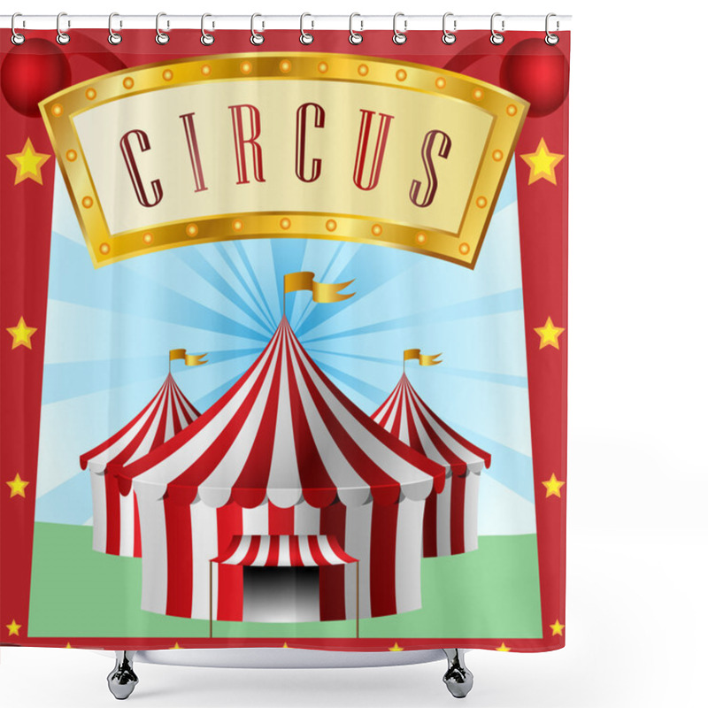 Personality  Circus Background With Tent Shower Curtains