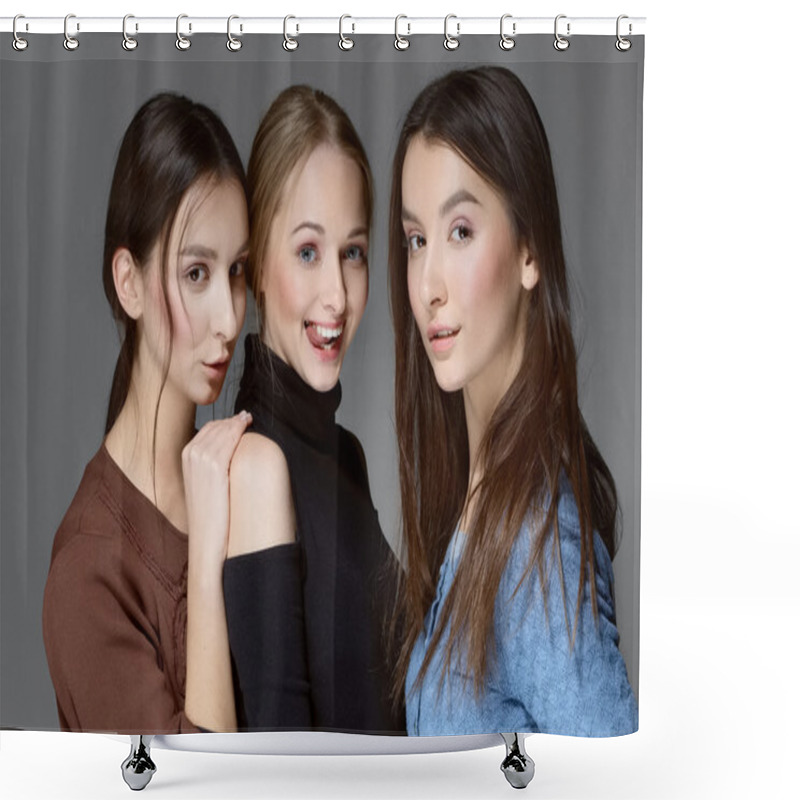 Personality  Group Of Girls Posing Shower Curtains