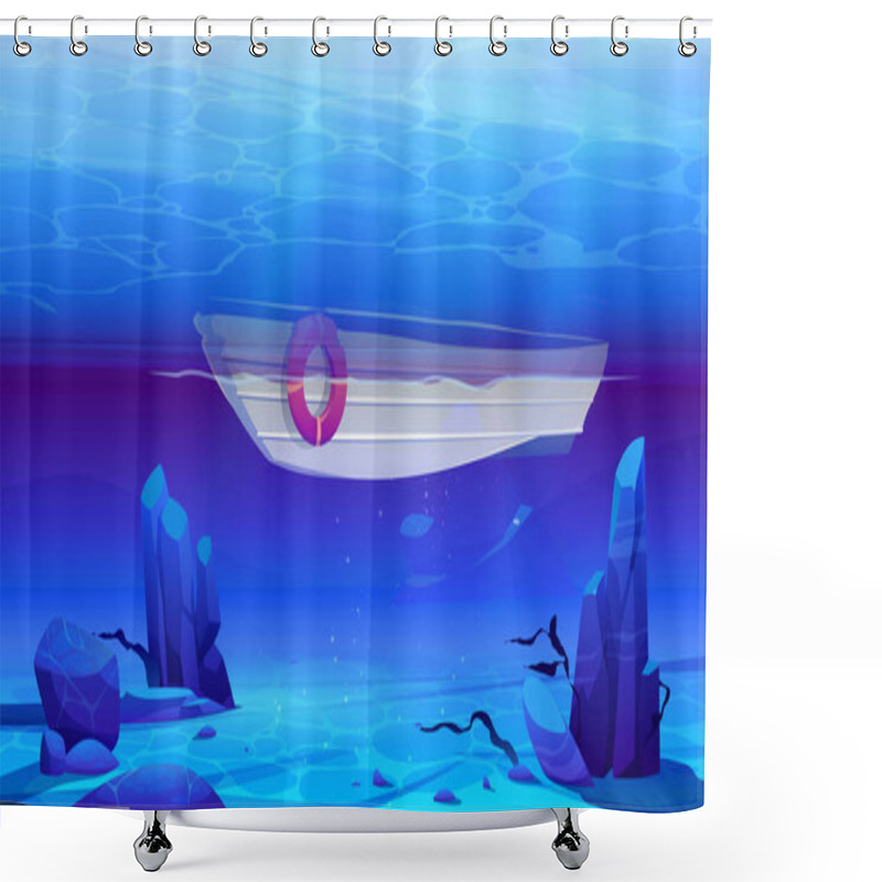 Personality  Boat Underwater View, Empty Sea Bottom, Undersea Shower Curtains