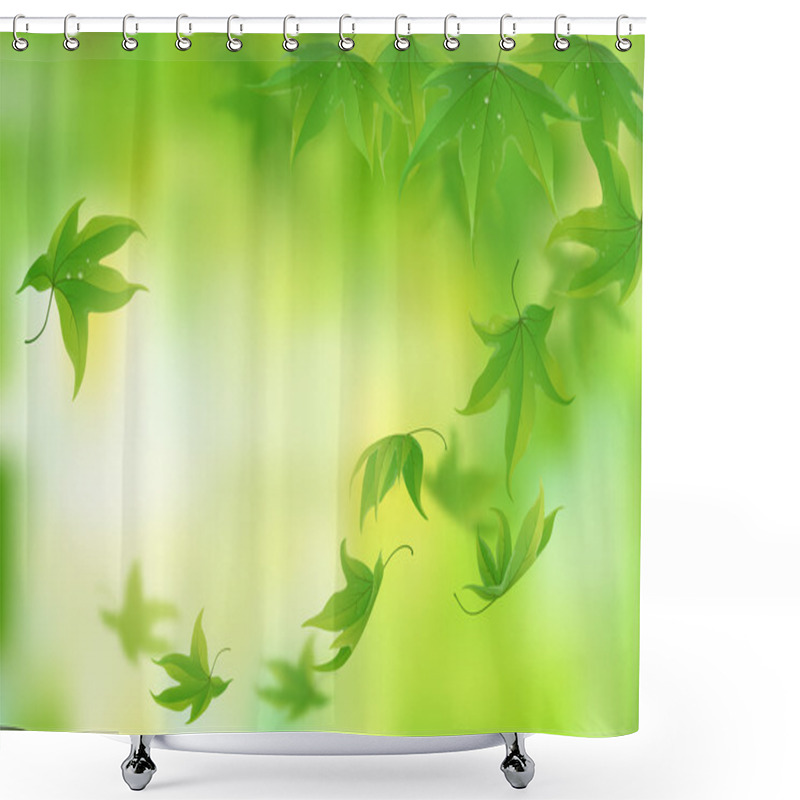 Personality  Fresh Green Leaves Background Shower Curtains