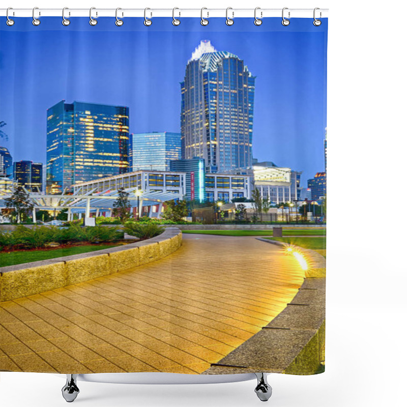 Personality  Charlotte City Skyline North Carolina Early Morning Shower Curtains