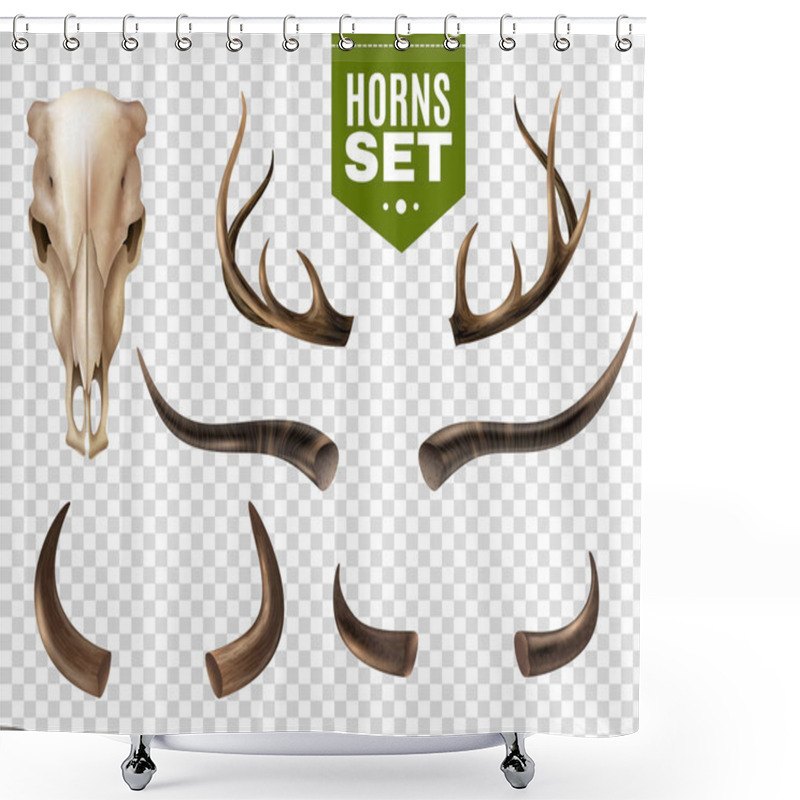 Personality  Cow Skull And Horns Set Shower Curtains