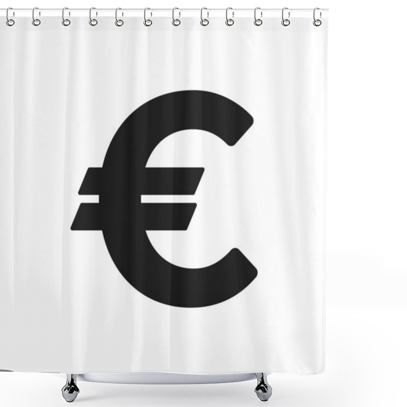 Personality  Euro Vector Icon. Money Symbolizes Euro Currency. Euro Currency In Bold Style For Webiste, App, And UI Design Shower Curtains