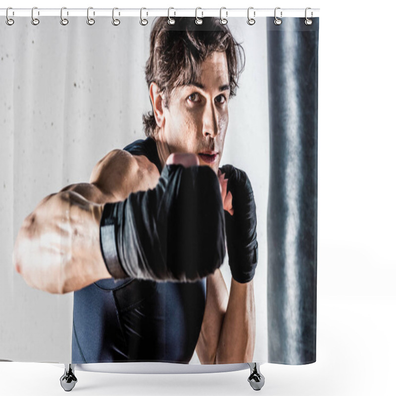 Personality  Muscular Kickbox Fighter  Shower Curtains