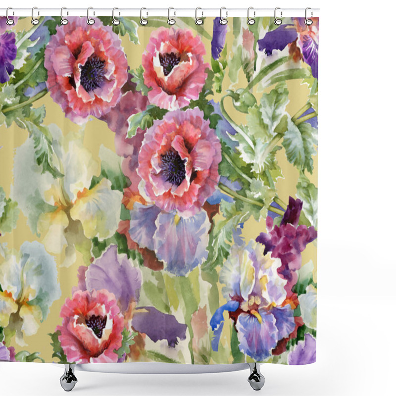 Personality  Blooming Poppy  Flowers Shower Curtains