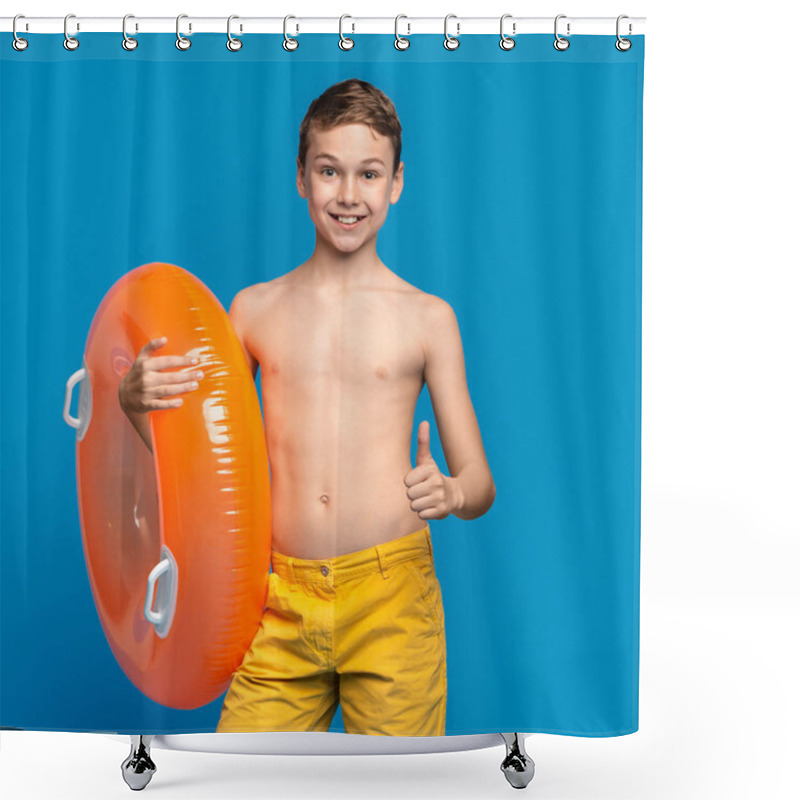 Personality  Friendly Boy Showing Like Gesture, Approving Safety Swimming Shower Curtains