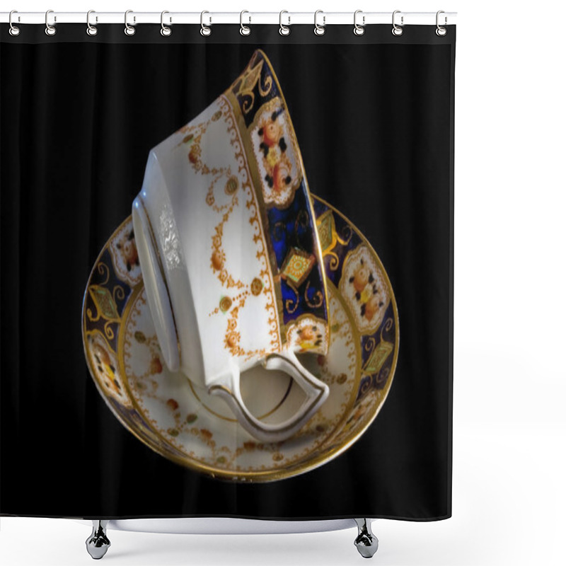 Personality  Old Fashioned Bone China Cup And Saucer Shower Curtains