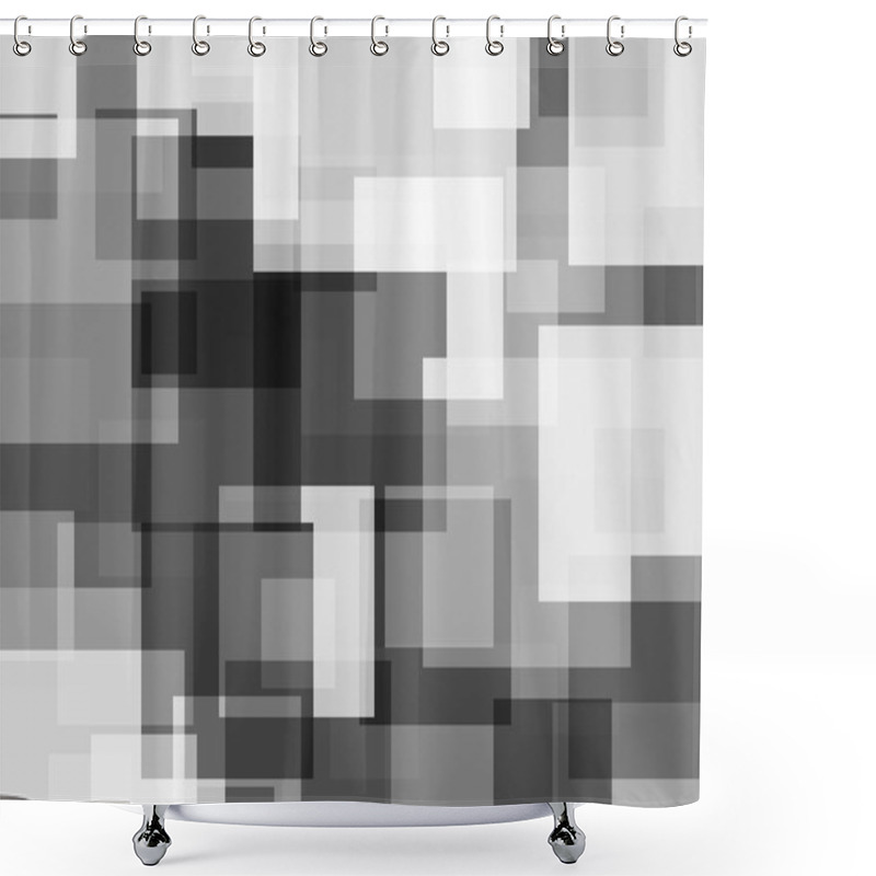 Personality  Abstract Black White Squares Background Shower Curtains