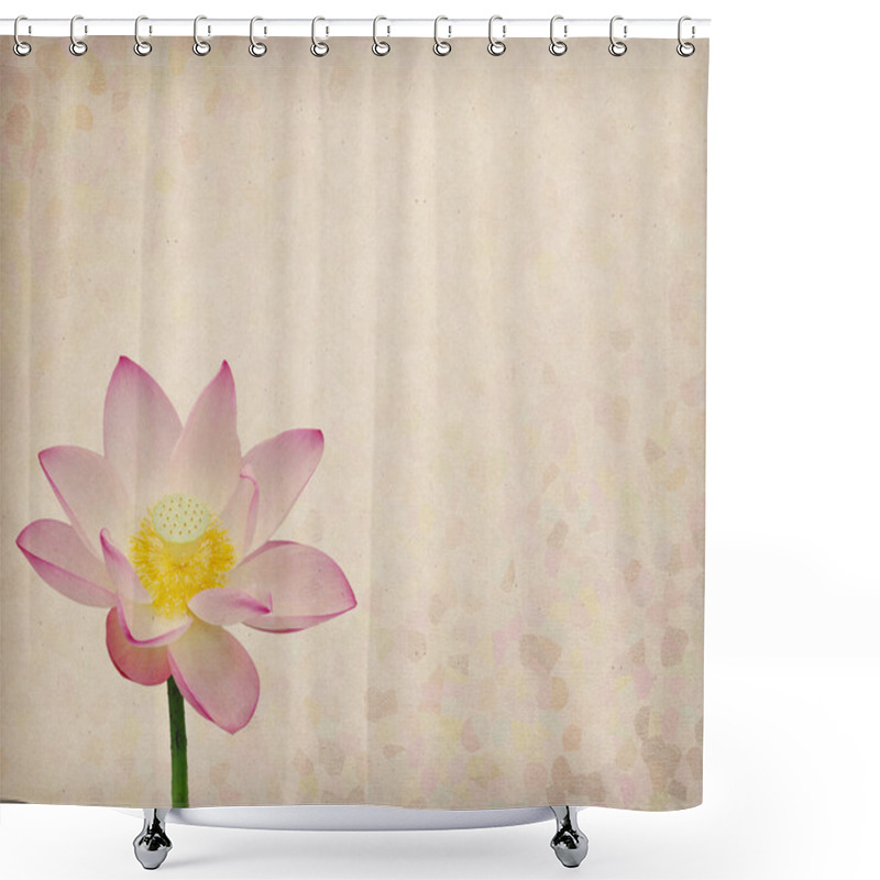 Personality  Water Lily On Grunge Textured Background Shower Curtains