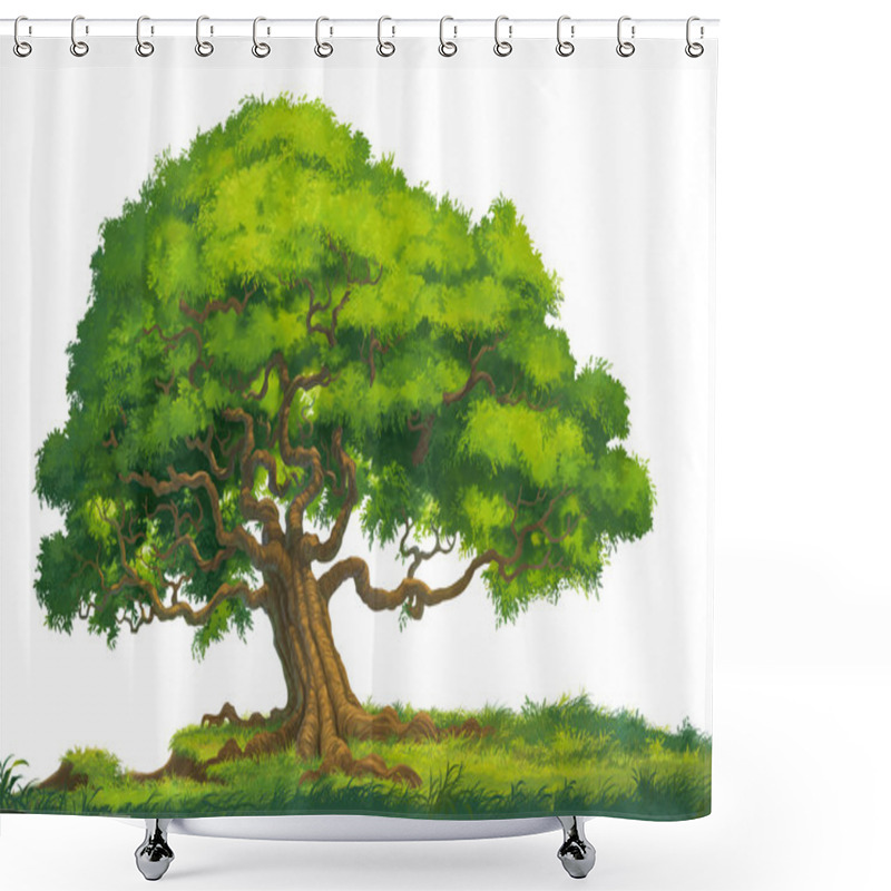 Personality  Tree Isolate Illustration Shower Curtains