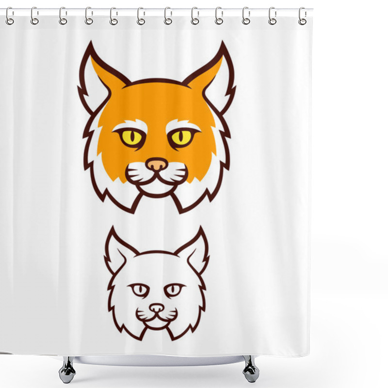 Personality  Angry Wildcat Mascot Head Shower Curtains