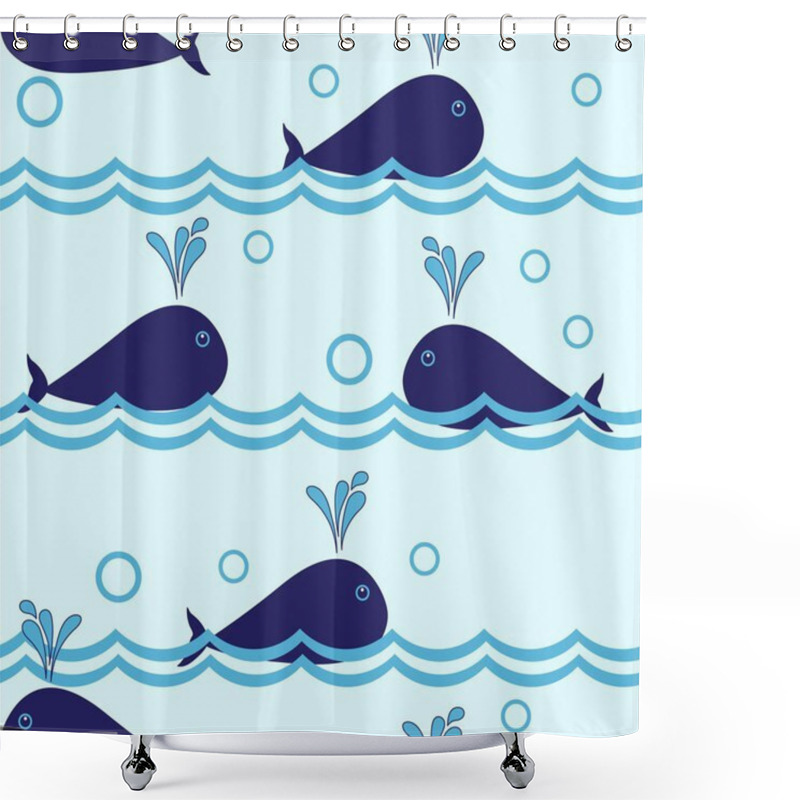 Personality  Seamless Dolphin Pattern Shower Curtains