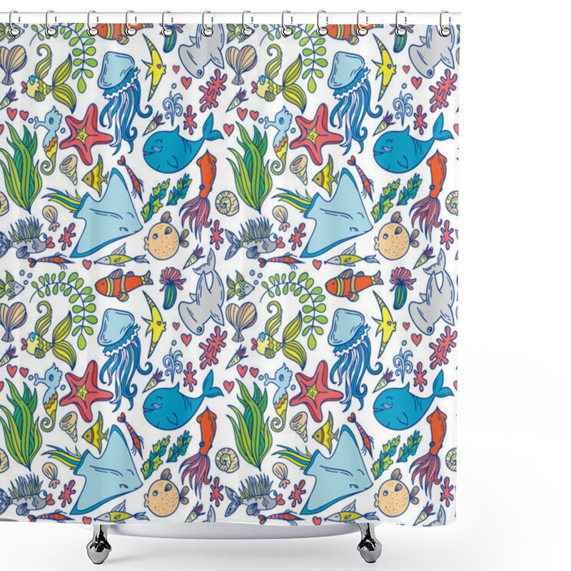 Personality  Sea Life Pattern Shower Curtains