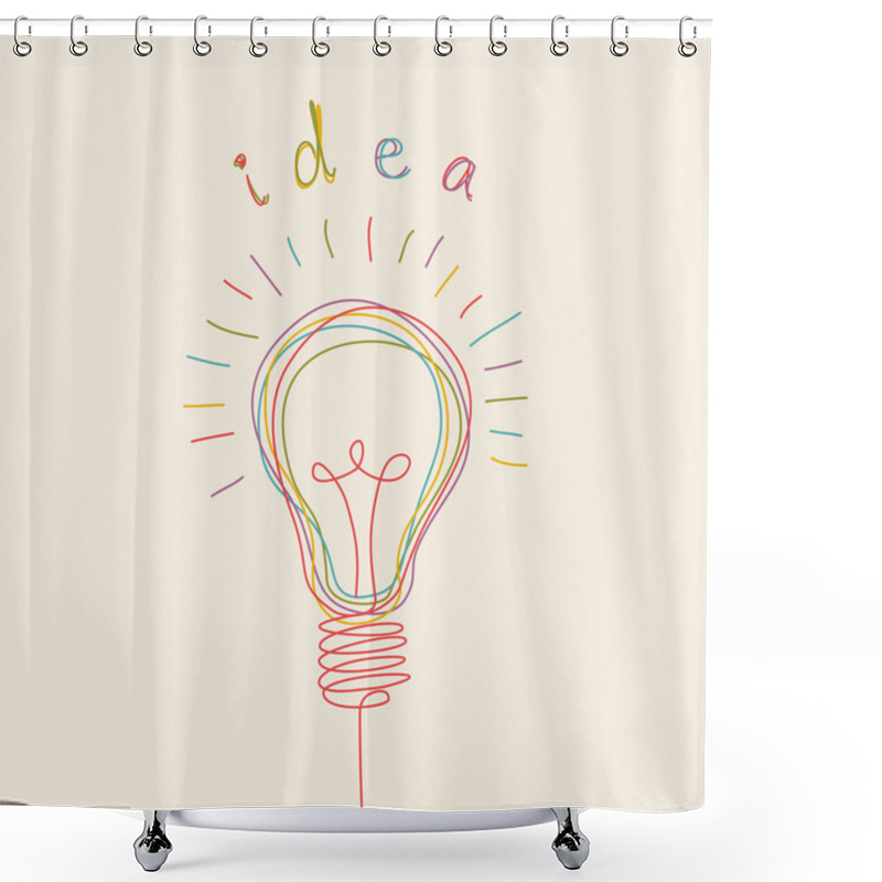 Personality  Light Bulb Icon With Concept Of Idea Shower Curtains