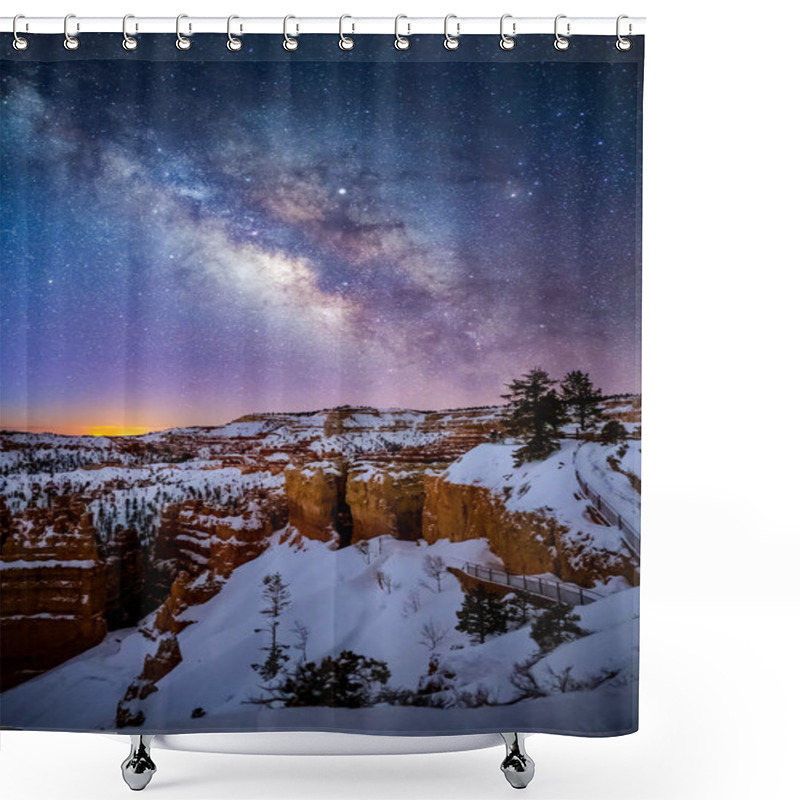 Personality   Milky Way Over Bryce Canyon, Utah, USA Shower Curtains