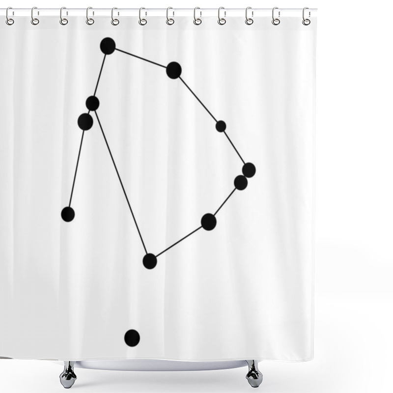 Personality  Ophiuchus Constellation Map. Vector Illustration. Shower Curtains