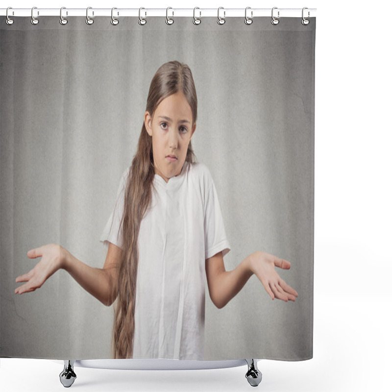 Personality  Clueless Teenager Girl Shrugs Shoulders Shower Curtains