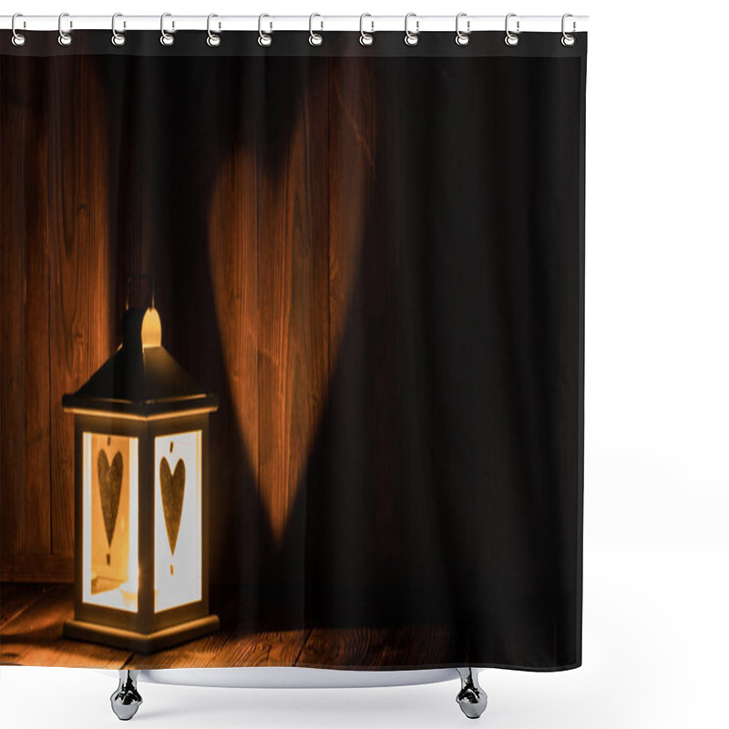 Personality  Lantern With Heart Shaped Glass Shower Curtains