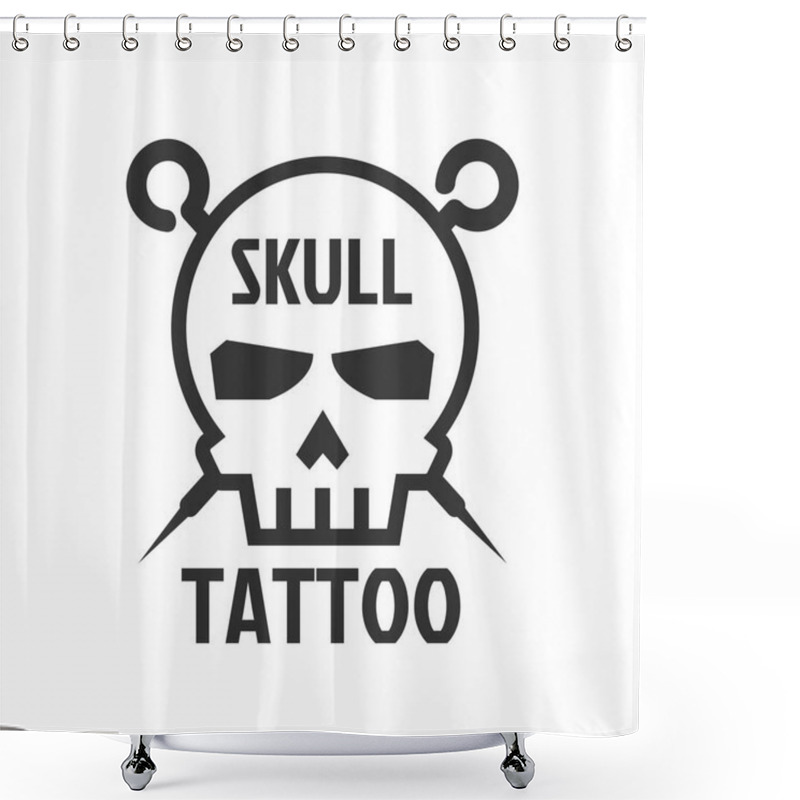 Personality  Human Skull Tattoo Sign Shower Curtains