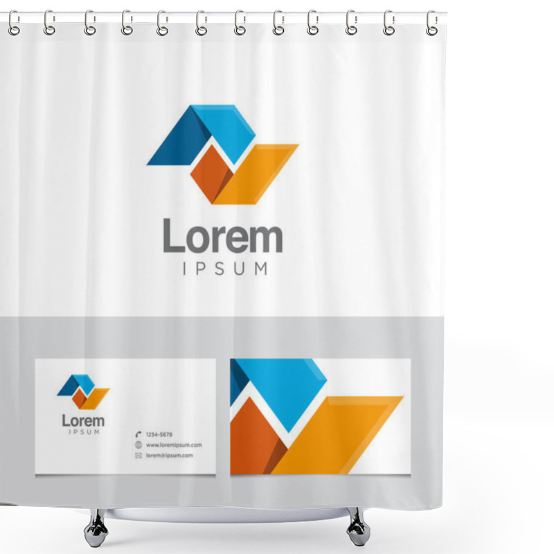 Personality  Logo Design Element With Business Card Template Shower Curtains