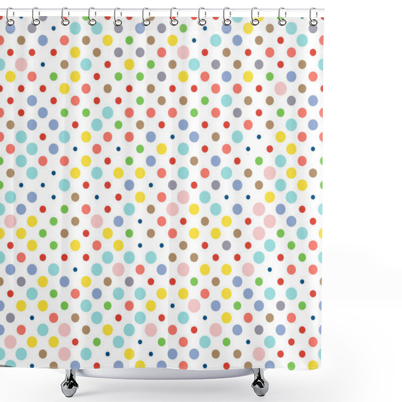 Personality  Seamless Dotted Pattern, Polka Dot Fabric, Wallpaper, Vector. Shower Curtains