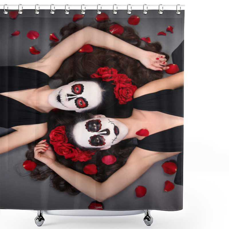 Personality  Two Girls Shower Curtains