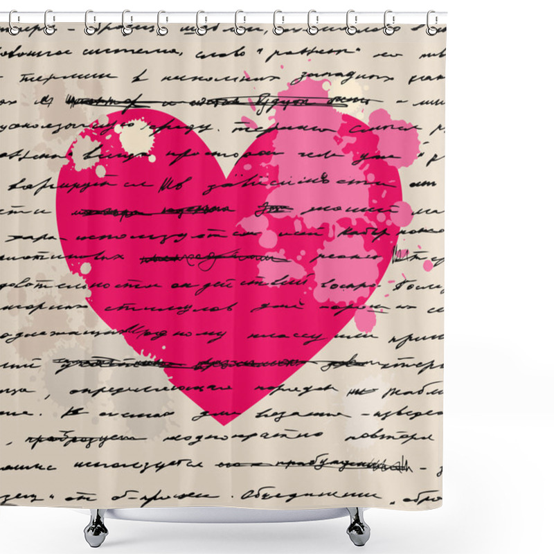 Personality  Heart Illustration. Love. Vector Background. Shower Curtains