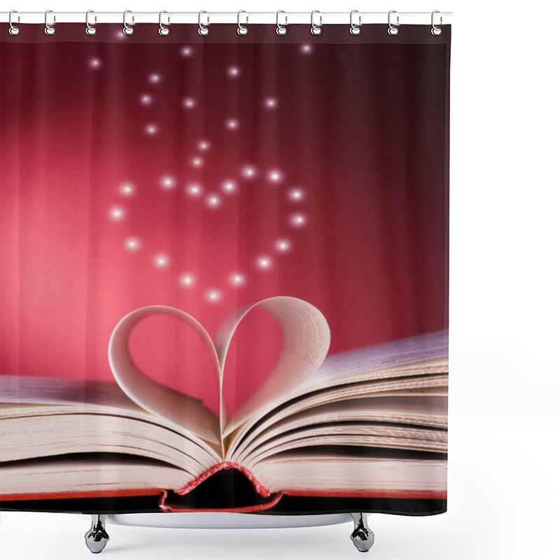 Personality  Pages Of A Book Curved Into A Heart Shape Shower Curtains