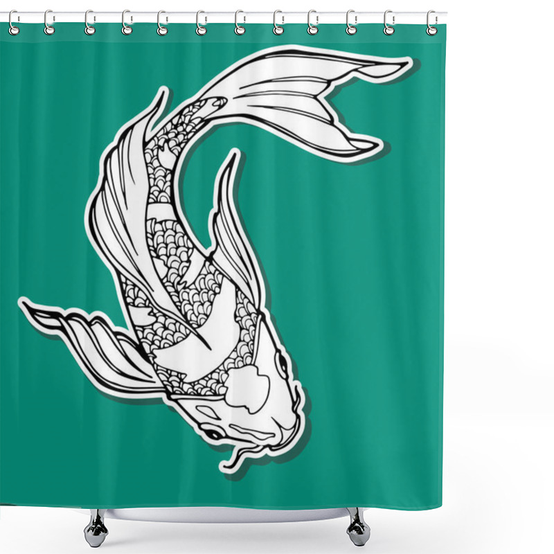 Personality  Koi Fish; Ying Yang Symbol Shower Curtains