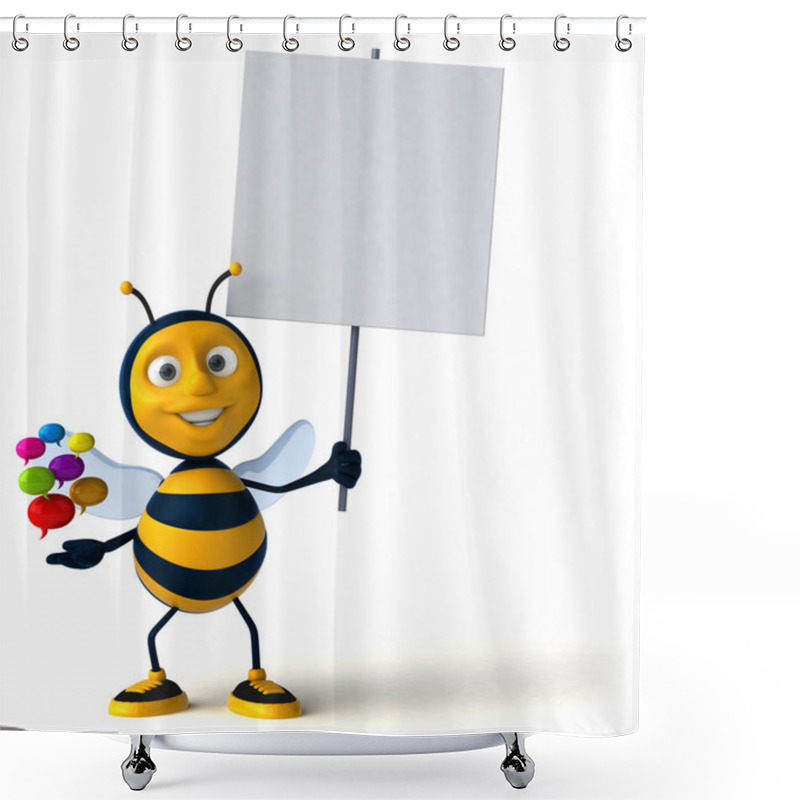 Personality  Fun Cartoon Bee Shower Curtains