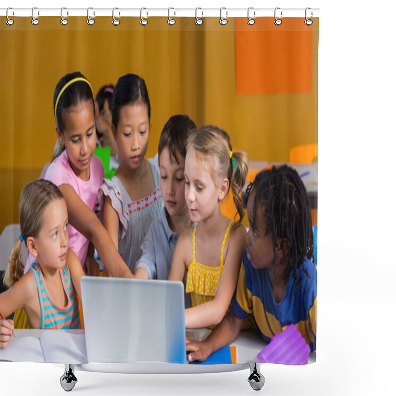 Personality  Classmates Using Laptop Shower Curtains