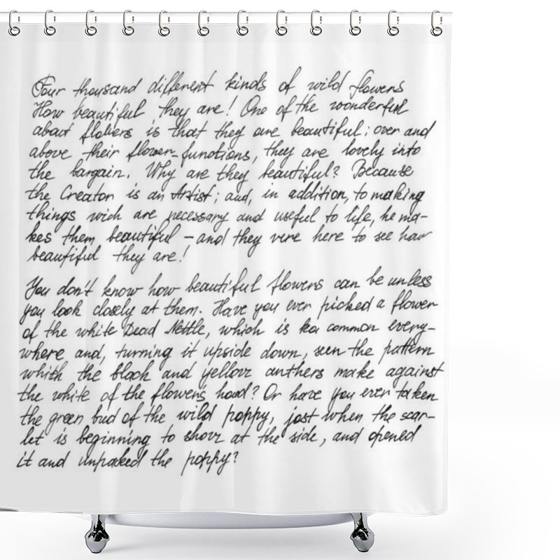 Personality  Undefined Text English Words Handwritten Letter Calligraphy Shower Curtains