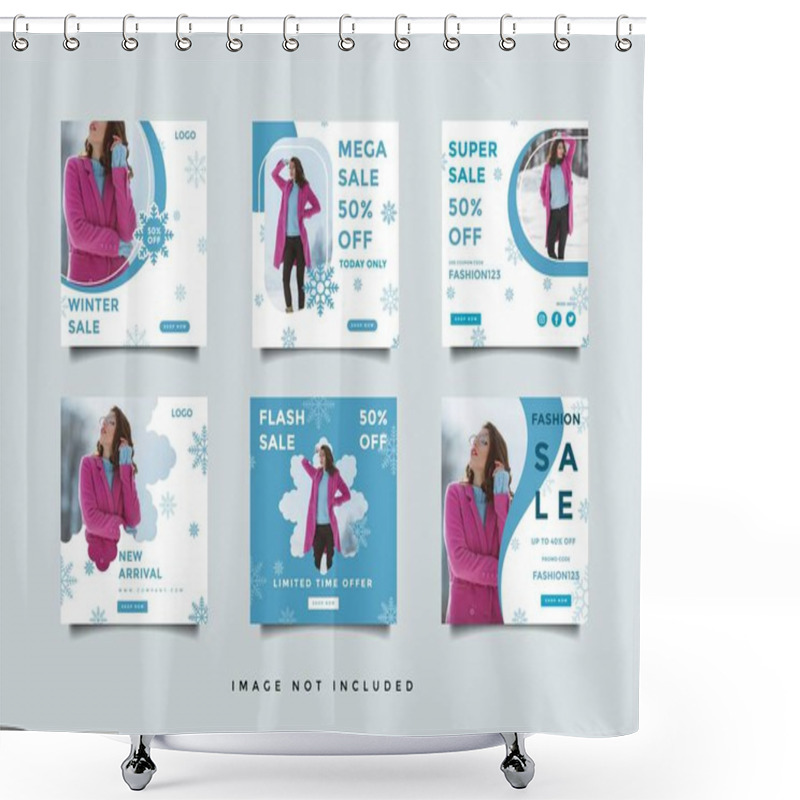 Personality  Winter Social Media Post Design Template Shower Curtains