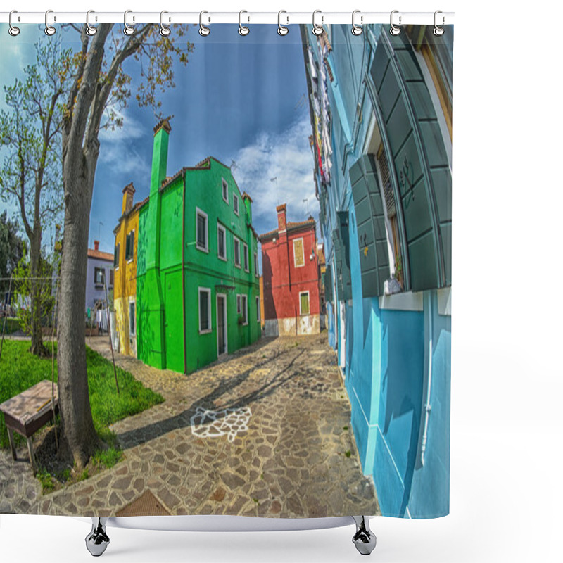 Personality  Colourful Houses In Burano Island, Venice Shower Curtains