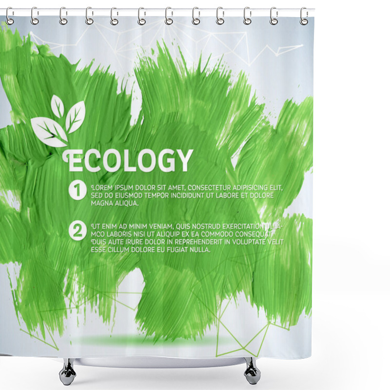 Personality  Green Painted Background. Vector Illustration For Fresh Natural Design. Ecology Backdrop. Shower Curtains