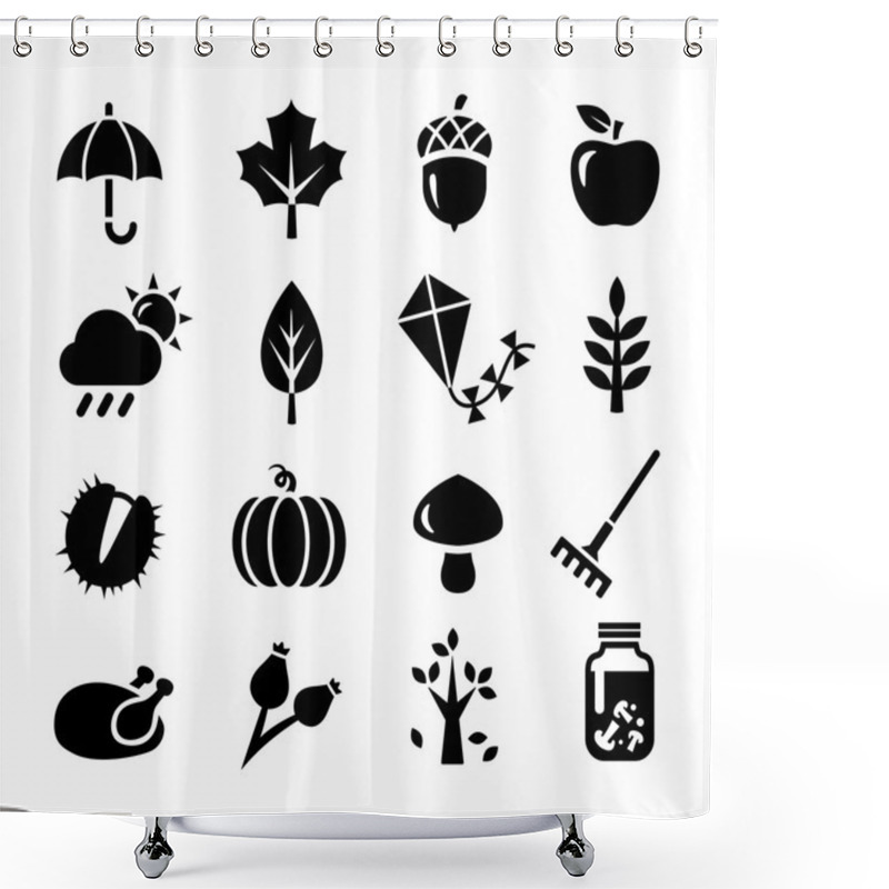 Personality  Autumn Icons Shower Curtains