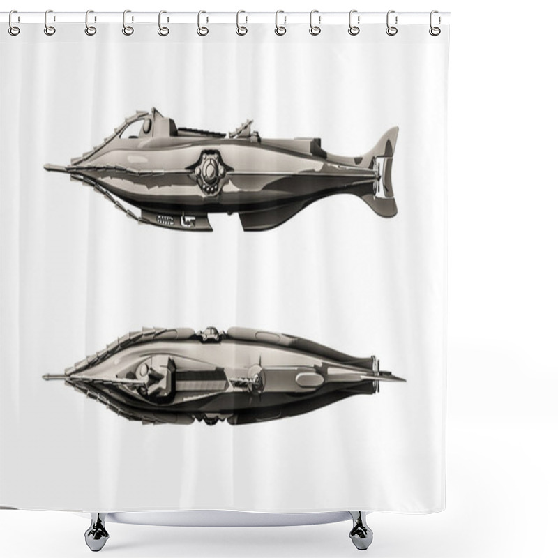 Personality  The Mighty Nautilus Isolated On White Background 3d Illustration  Shower Curtains