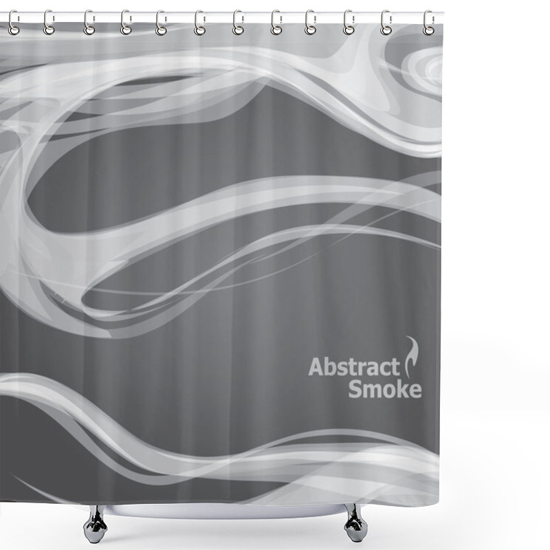 Personality  Vector Abstract Gray Smoke Grunge Background. Shower Curtains