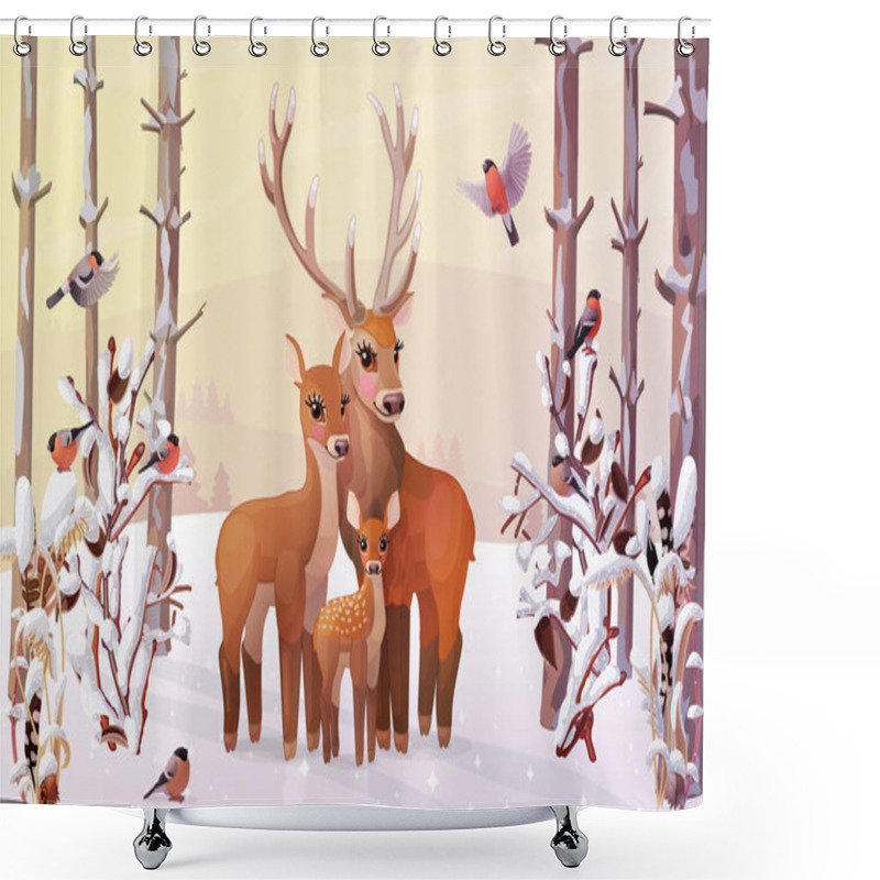 Personality  Vector Winter Xmas Wonderland Shower Curtains