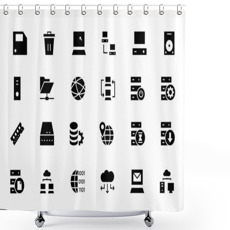 Personality  Database And Server Vector Icons 2 Shower Curtains